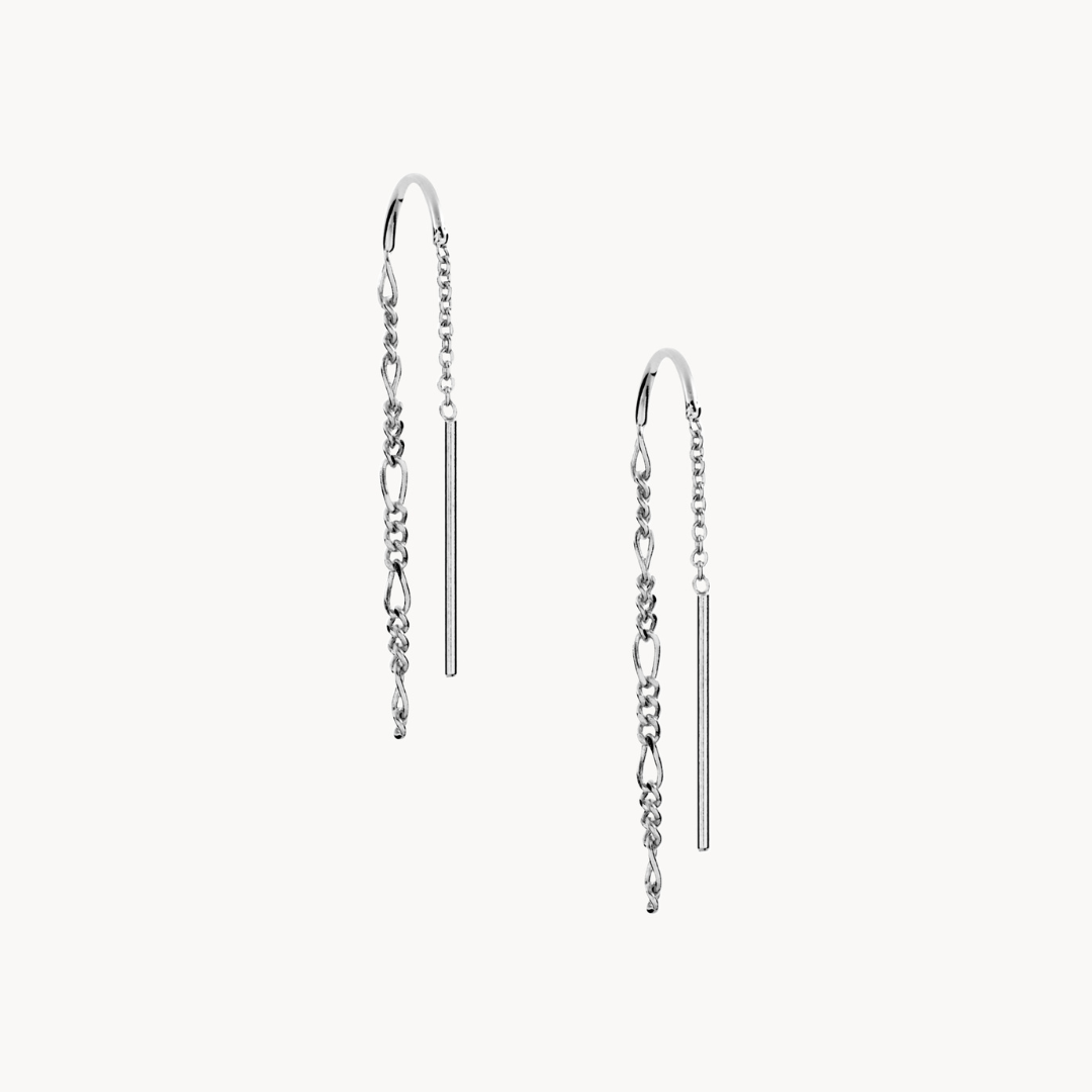 Dangle chain deals earrings silver