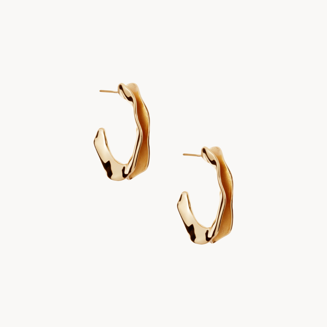 Ripple Gold Earrings - Esq Jewellery